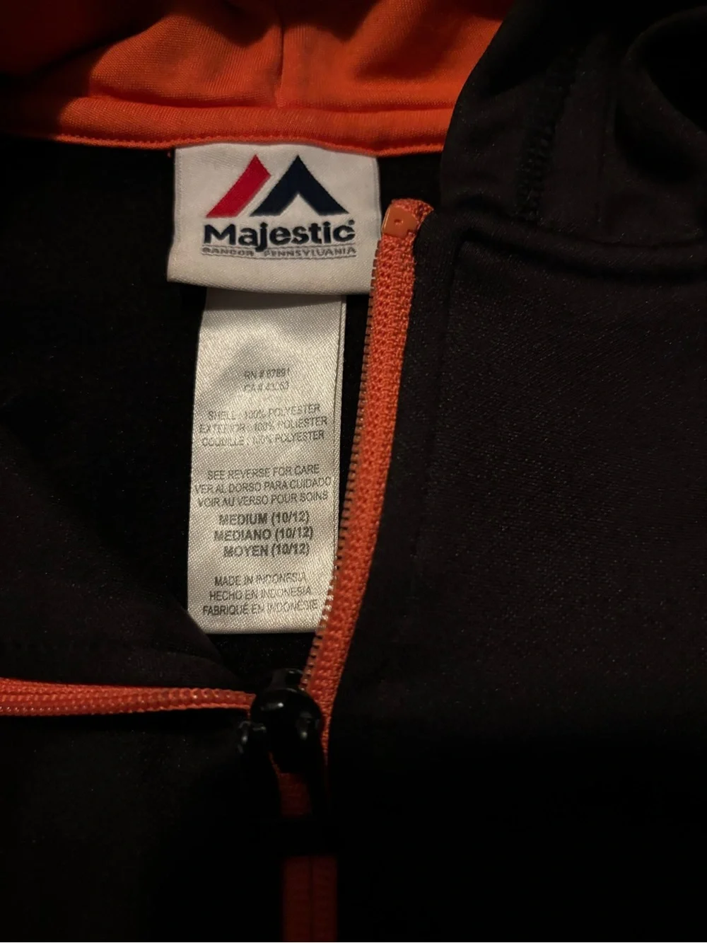 Majestic Black & Orange San Francisco Giants Kids Zip Hoodie